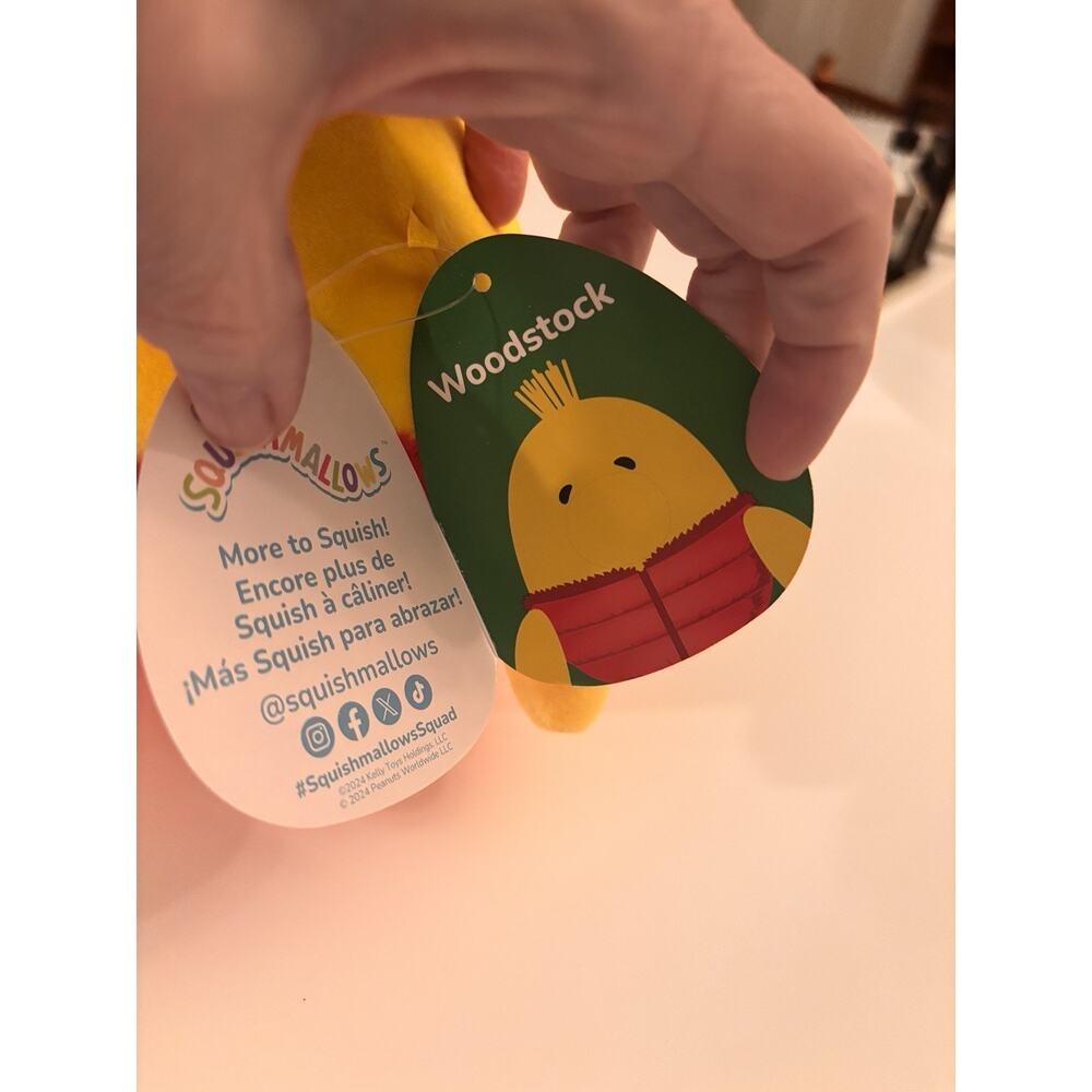 NEW Squishmallows 7" Peanuts Gang Woodstock Christmas Holiday - Picture 3 of 3
